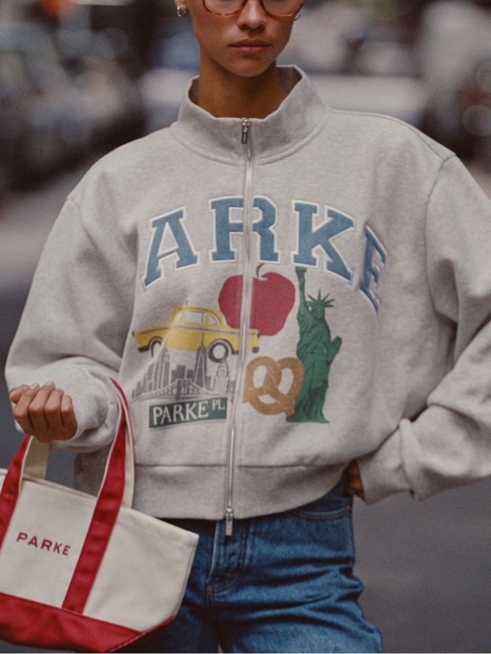 NWT Parke Gray Zip-up Mockneck NYC Popup
